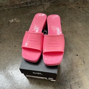 Coach Pink Slide Sandals Modern Minimalist Design